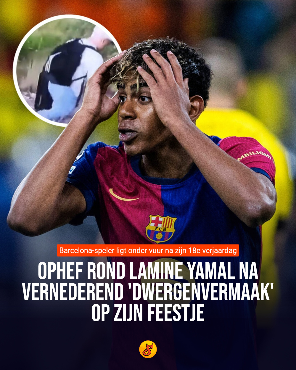 Ophef rond Lamine Yamal na vernederend 'dwergenvermaak' op zijn feestje