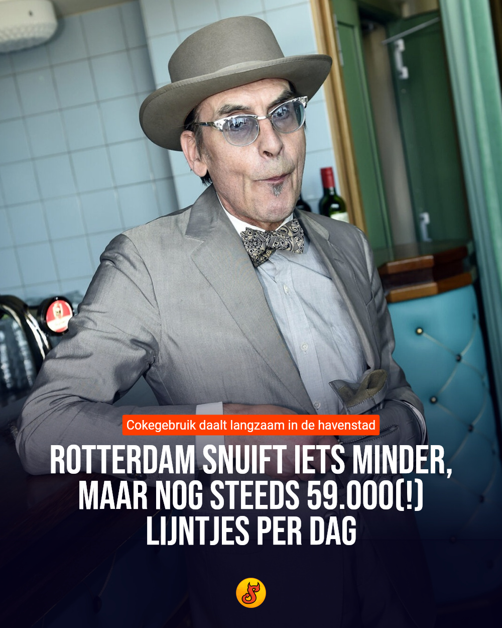 Rotterdam snuift iets minder, maar nog steeds 59.000(!) lijntjes per dag