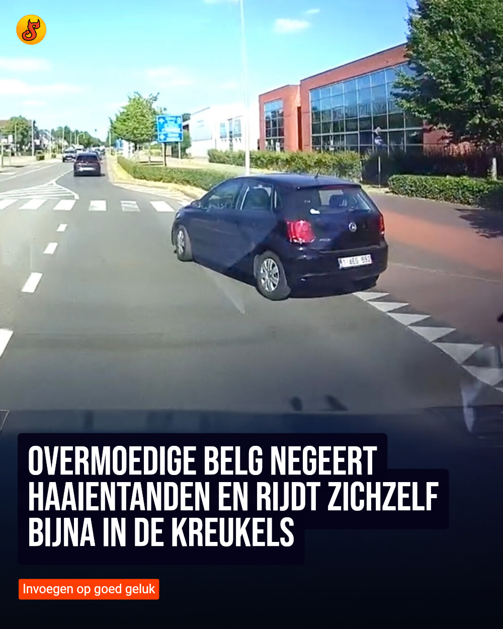 Overmoedige Belg negeert haaientanden en rijdt zichzelf bijna in de kreukels