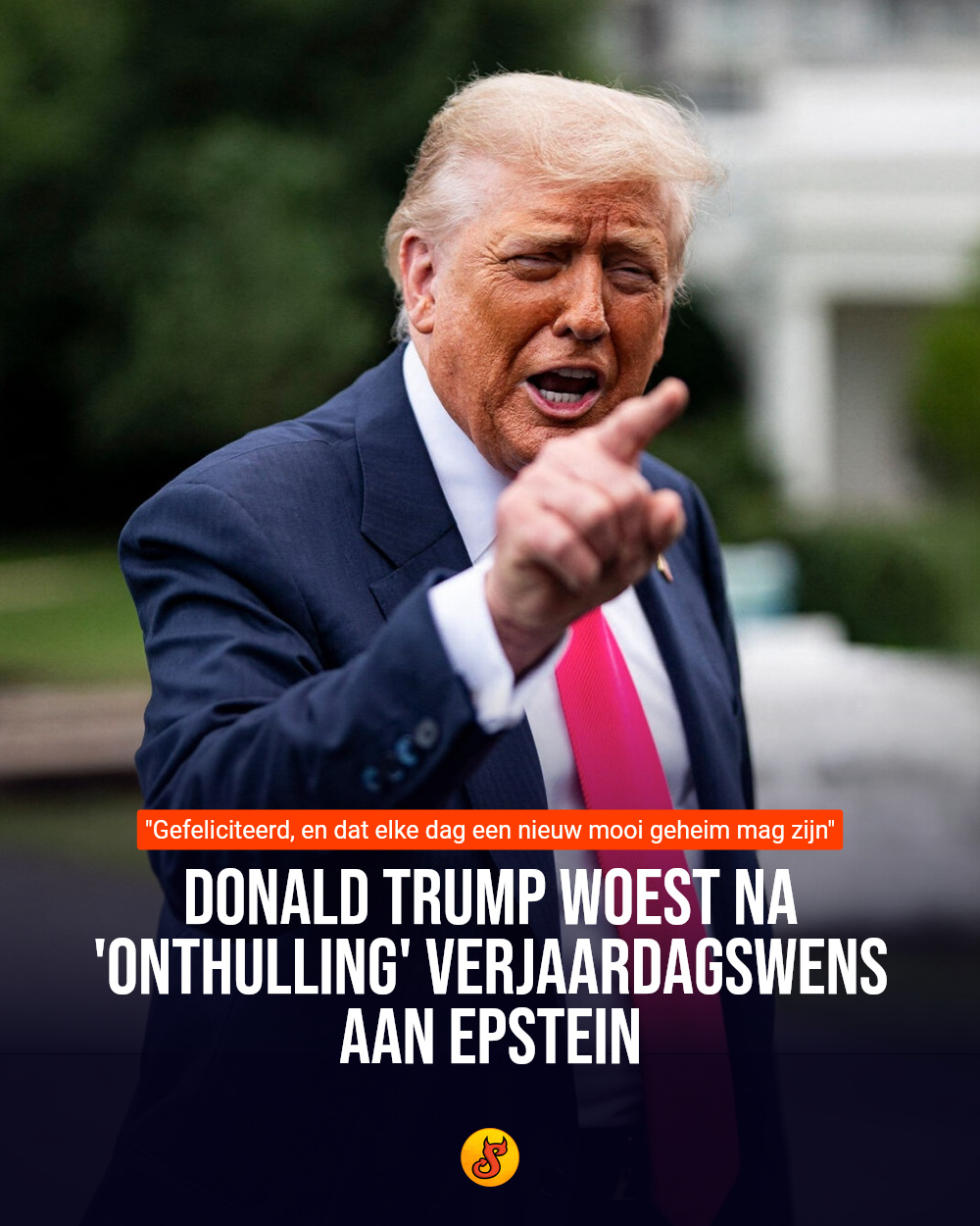 Donald Trump woest na 'onthulling' verjaardagswens aan Epstein
