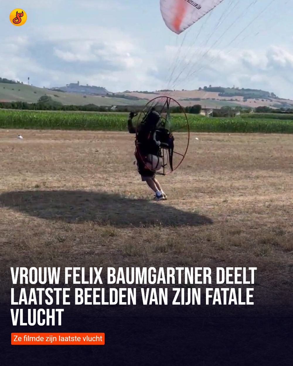 Vrouw Felix Baumgart­ner deelt laatste beelden van zijn fatale vlucht