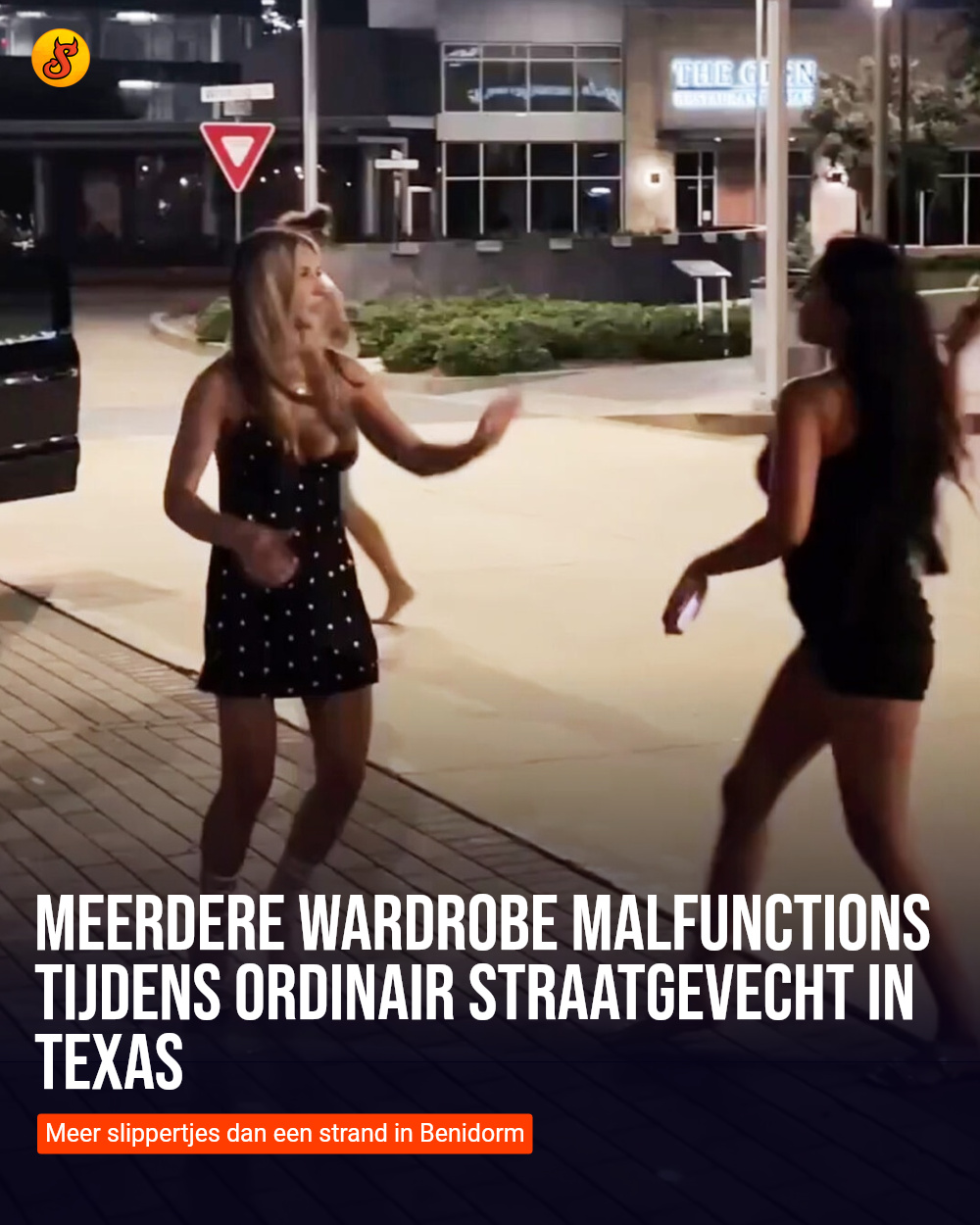 Meerdere wardrobe malfunctions tijdens ordinair straatgevecht in Texas