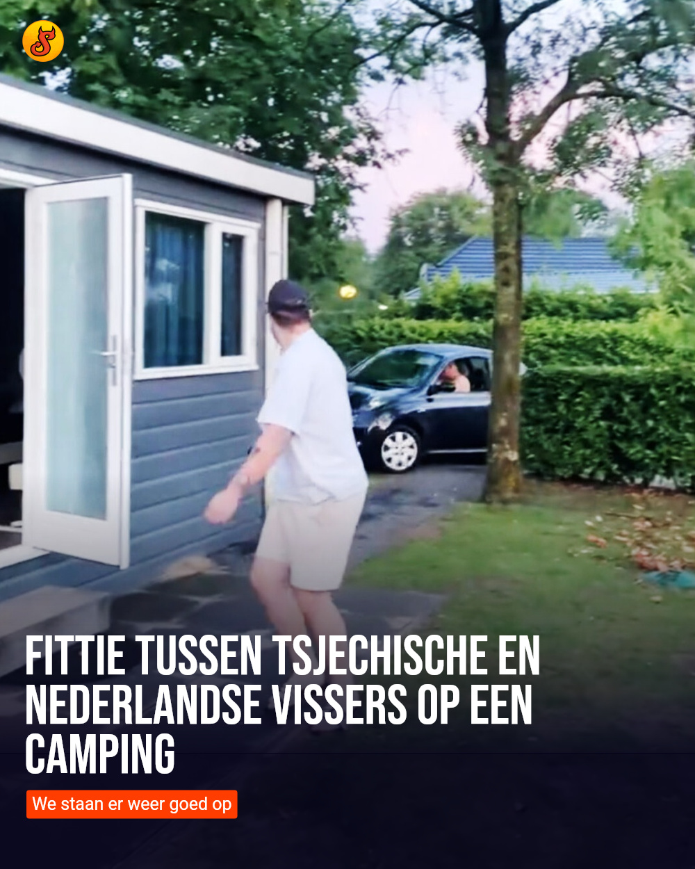 Fittie tussen Tsjechische en Nederlandse vissers op een camping