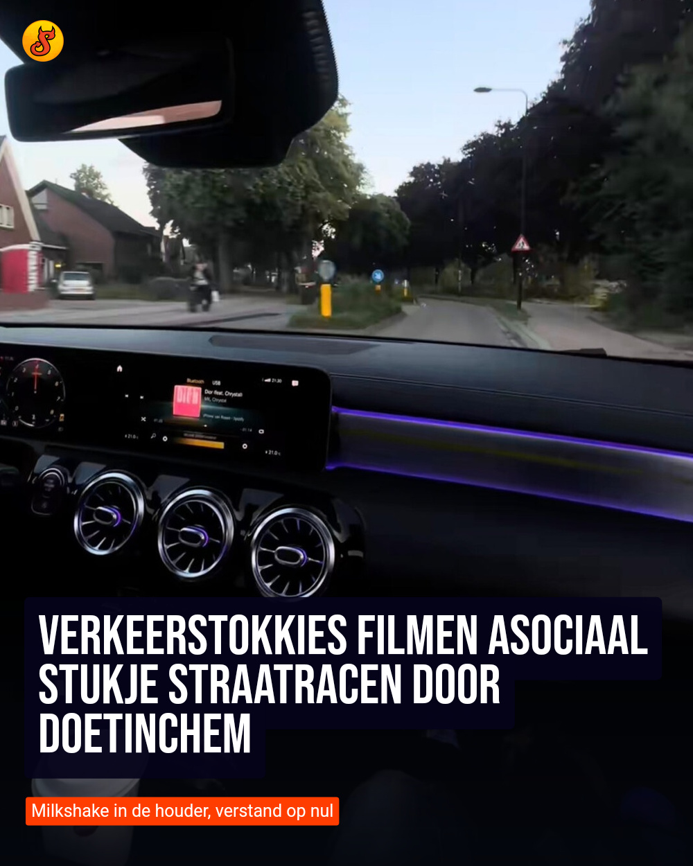 Verkeerstokkies filmen asociaal stukje straatracen door Doetinchem
