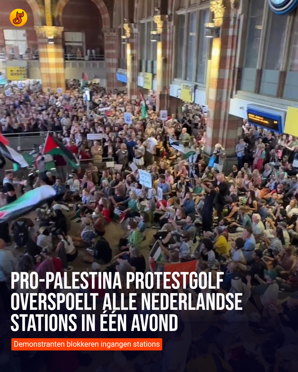 Pro-Palestina protestgolf overspoelt alle Nederlandse stations in één avond