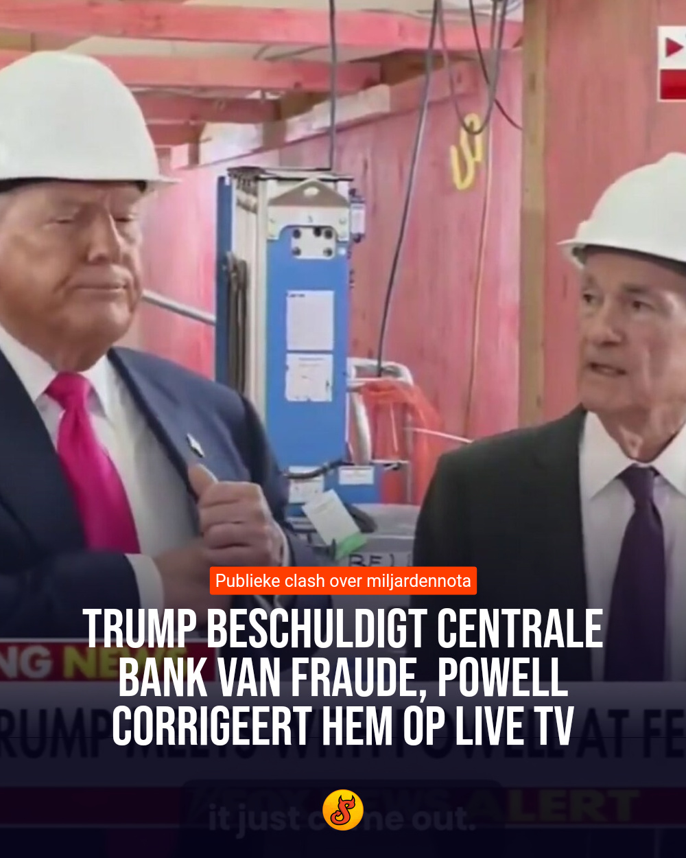 Trump beschuldigt centrale bank van fraude, Powell corrigeert hem op live tv