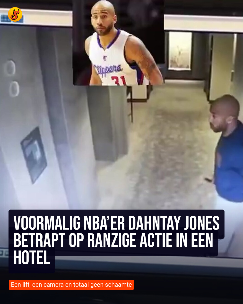 Voormalig NBA’er Dahntay Jones betrapt op ranzige actie in een hotel