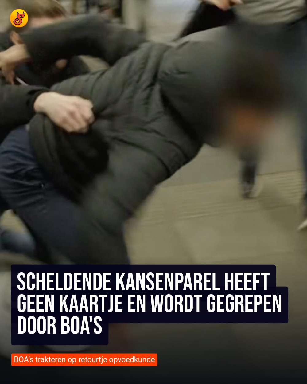 Scheldende kansenparel heeft geen kaartje en wordt gegrepen door BOA's