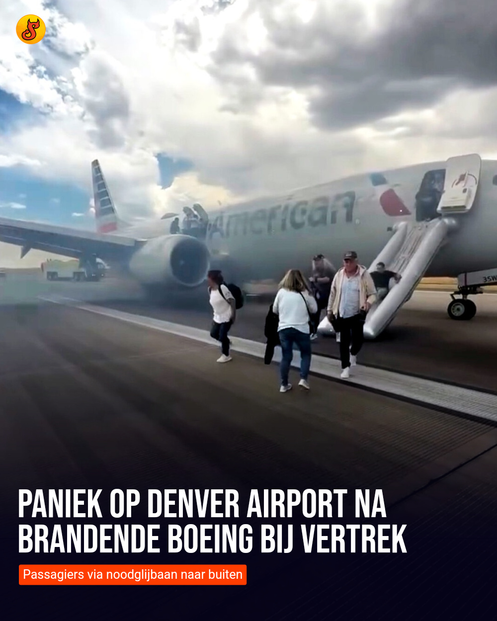 Paniek op Denver Airport na brandende Boeing bij vertrek