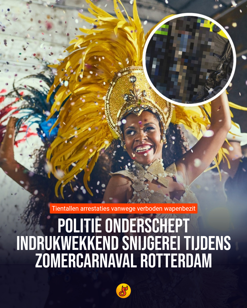 Politie onderschept indrukwekkend snijgerei tijdens Zomercarnaval Rotterdam
