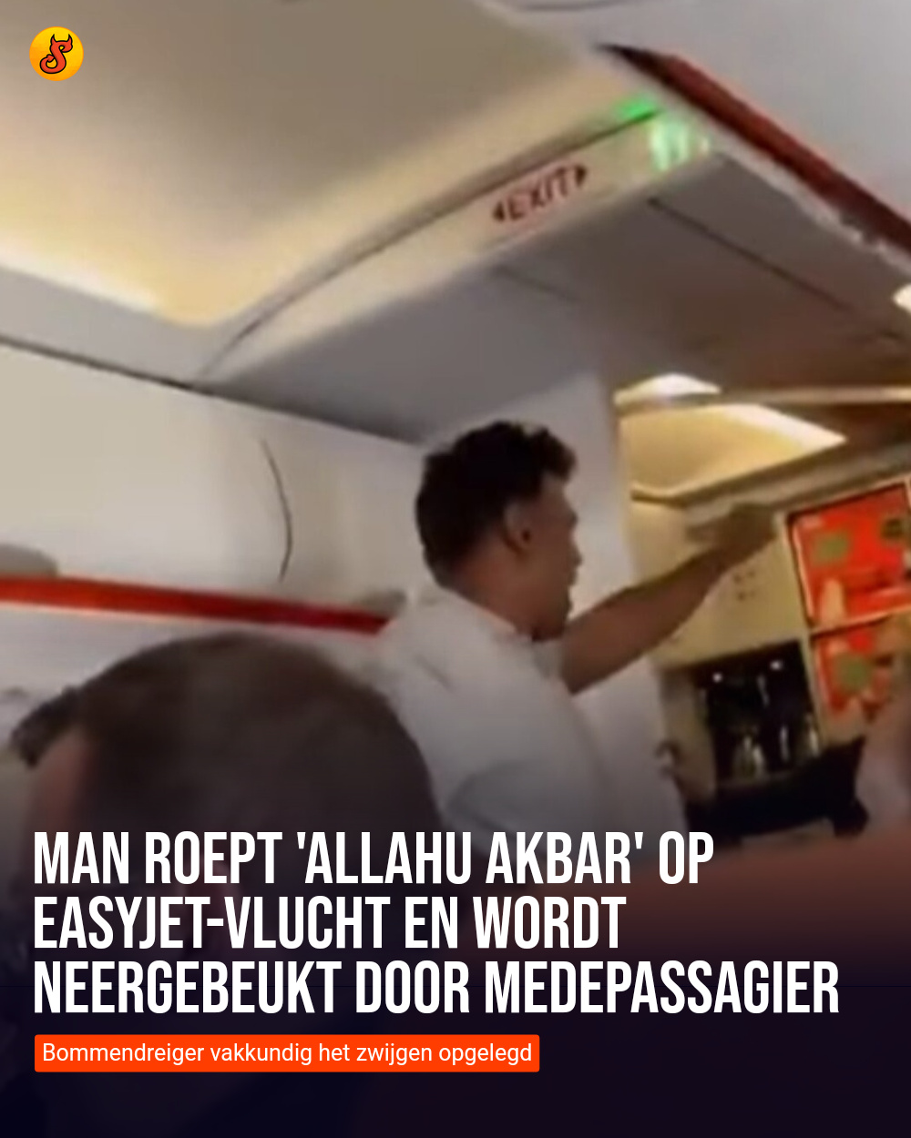 Man roept 'Allahu Akbar' op easyJet-vlucht en wordt neergebeukt door medepassagier