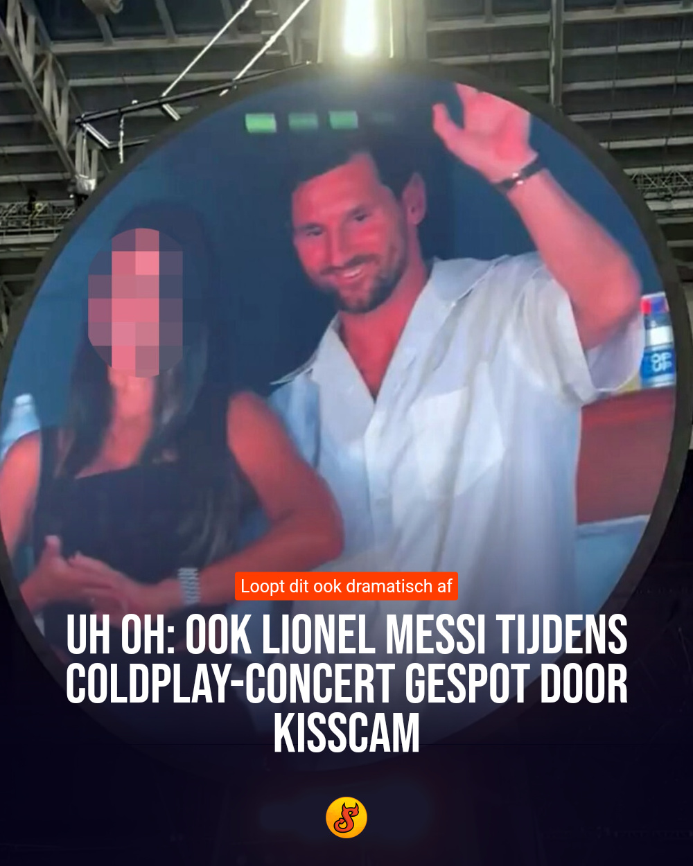 Uh oh: Ook Lionel Messi tijdens Coldplay-concert gespot door kisscam