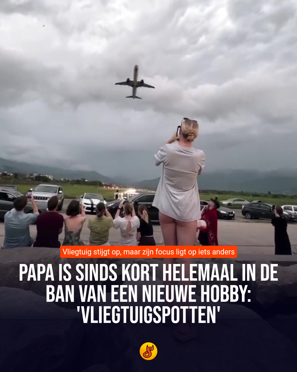 Papa is sinds kort helemaal in de ban van een nieuwe hobby: 'vliegtuigspotten'