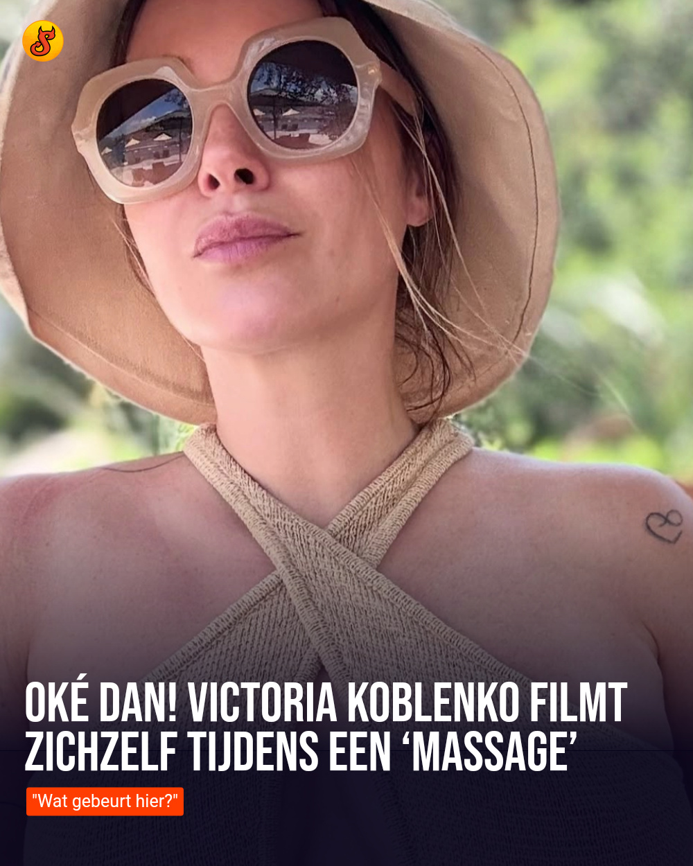 Oké dan! Victoria Koblenko filmt zichzelf tijdens een ‘massage’