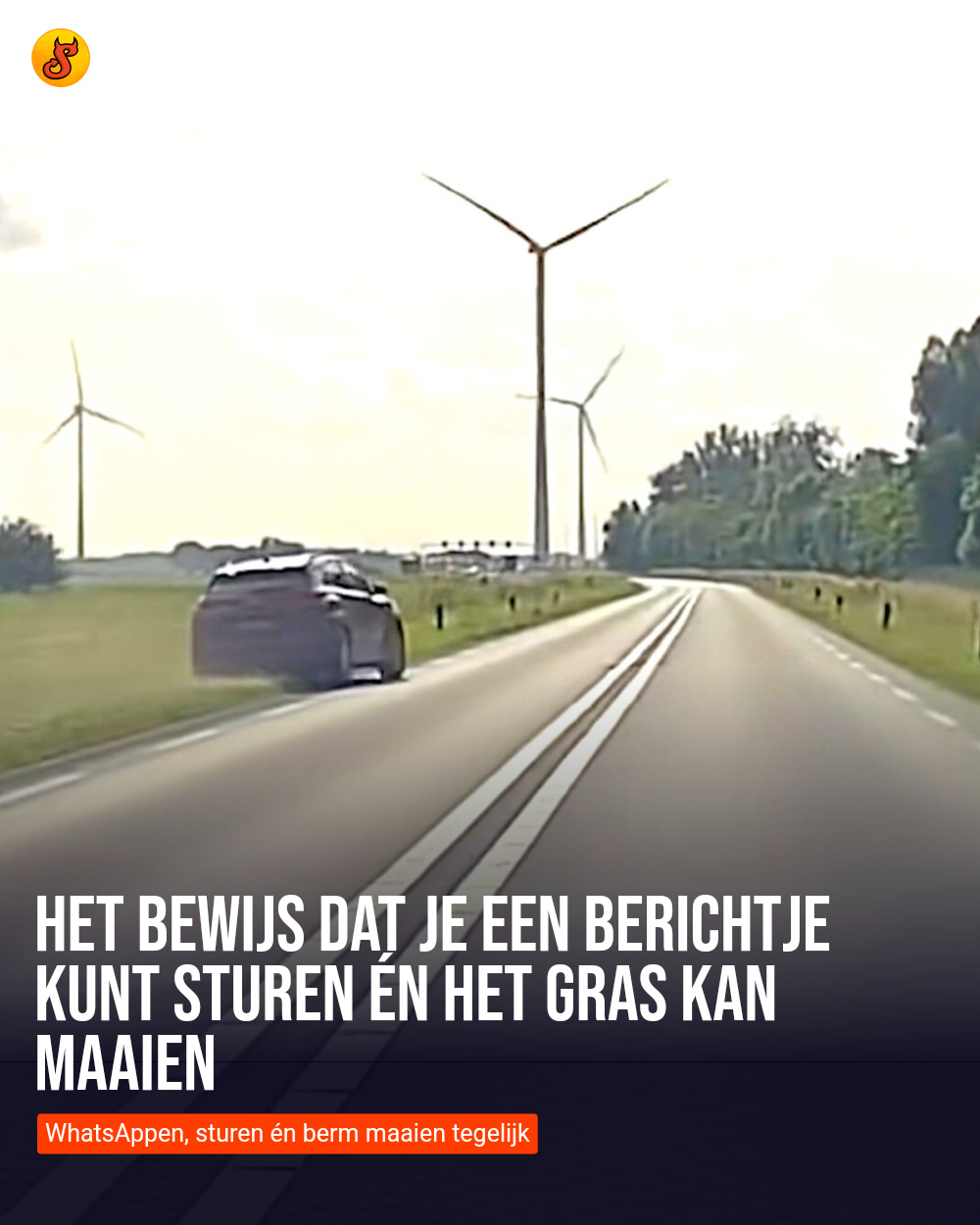 Het bewijs dat je een berichtje kunt sturen én het gras kan maaien