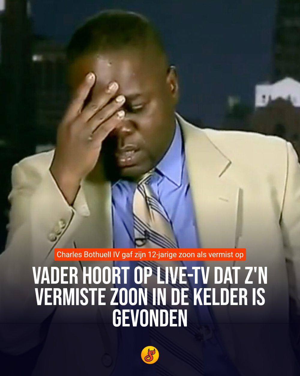 Vader hoort op live-tv dat z'n vermiste zoon in de kelder is gevonden