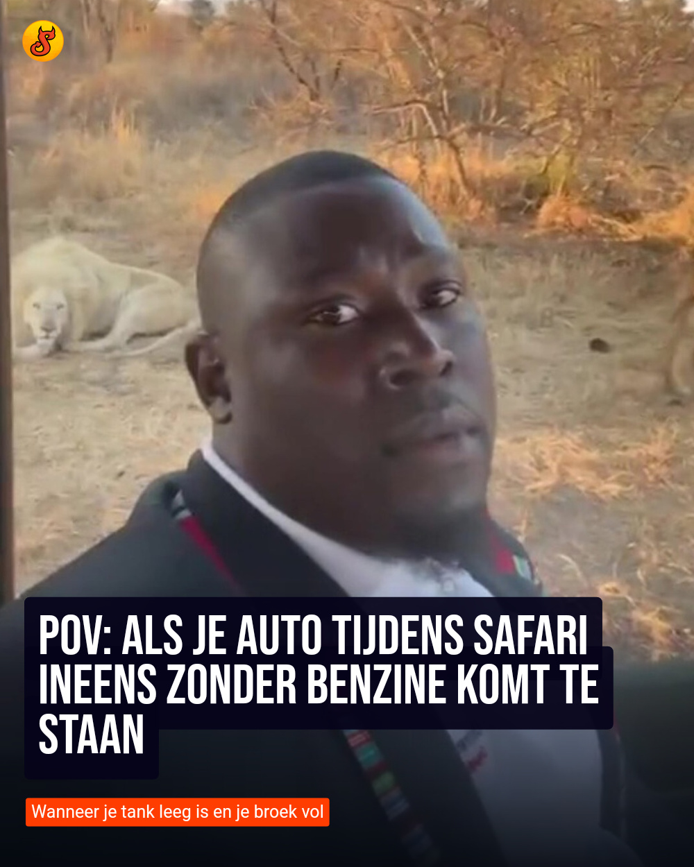 POV: Als je auto tijdens safari ineens zonder benzine komt te staan