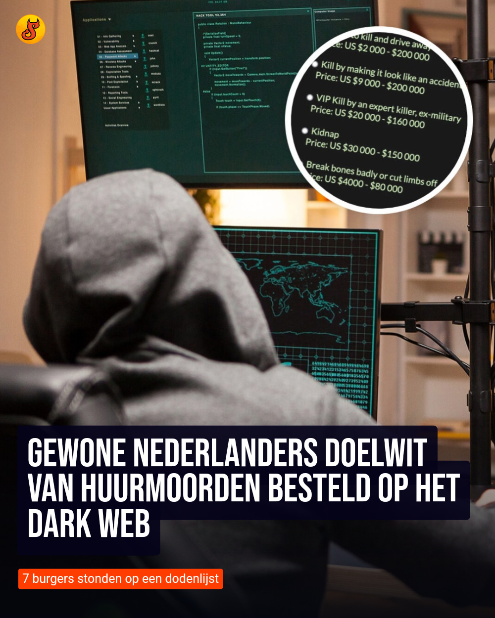 Gewone Nederlanders doelwit van huurmoorden besteld op het dark web