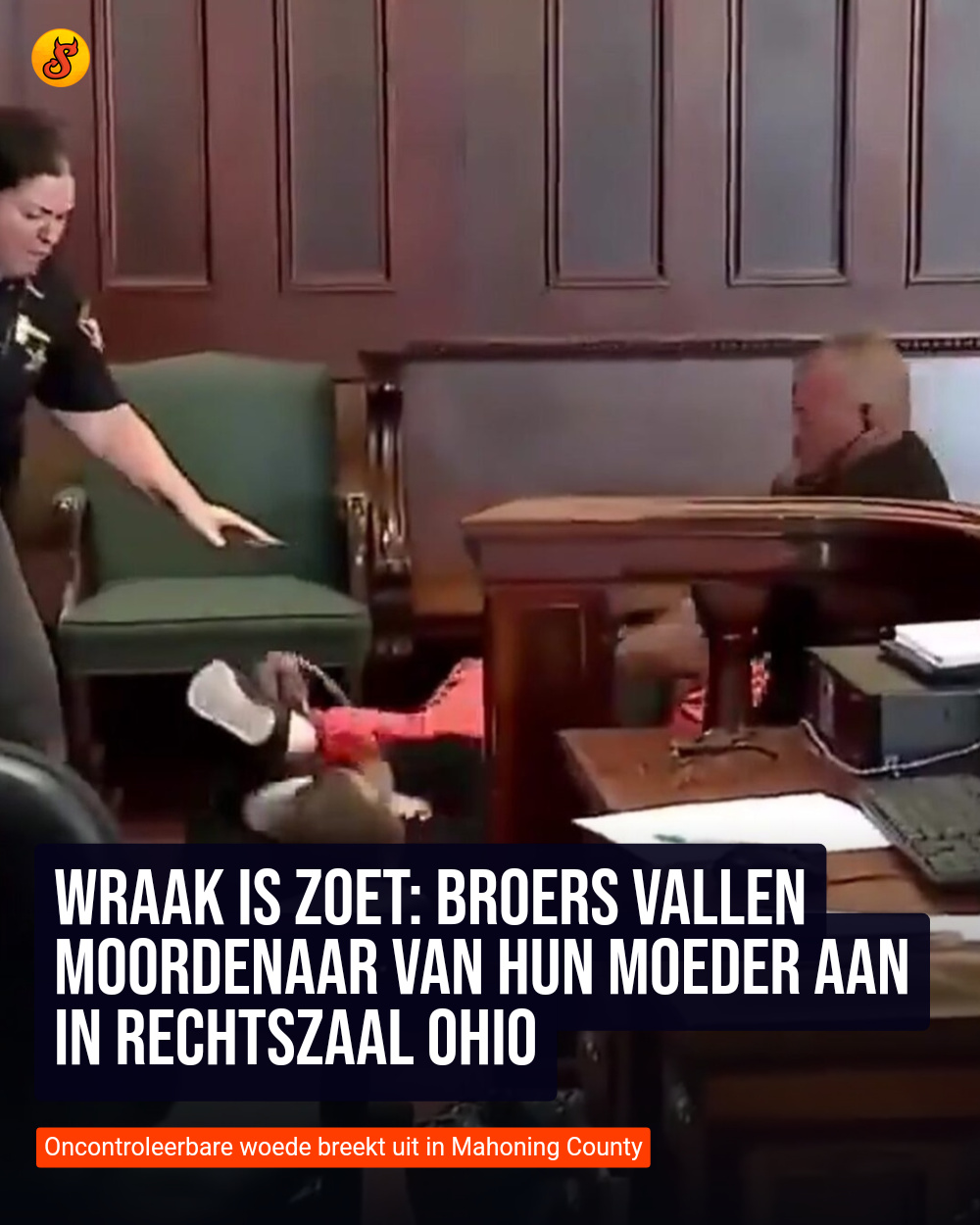 Wraak is zoet: Broers vallen moordenaar van hun moeder aan in rechtszaal Ohio