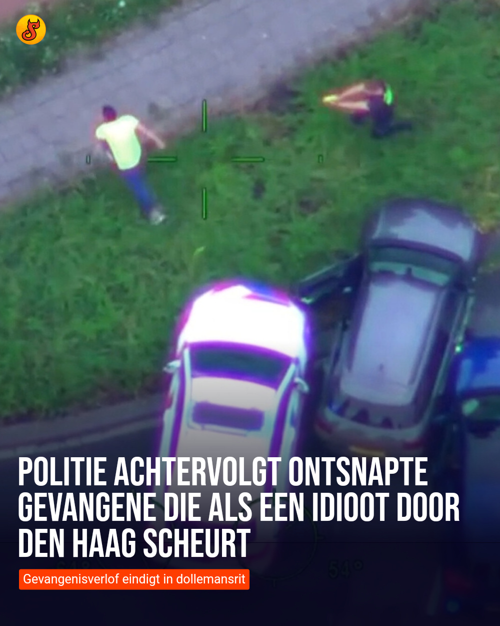 Politie achtervolgt ontsnapte gevangene die als een idioot door Den Haag scheurt