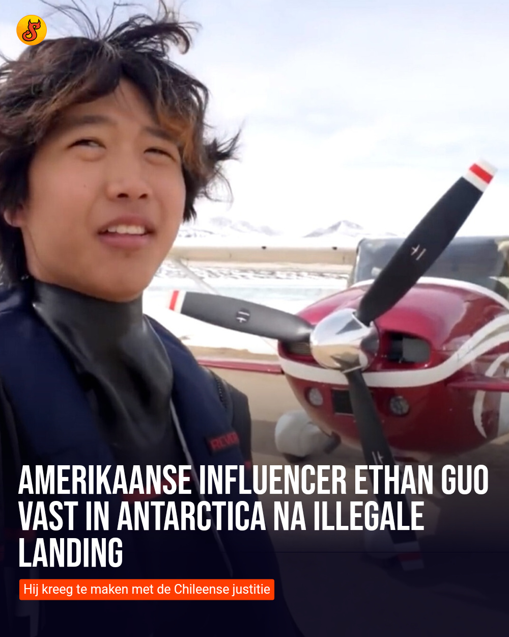 Amerikaanse influencer Ethan Guo vast in Antarctica na illegale landing