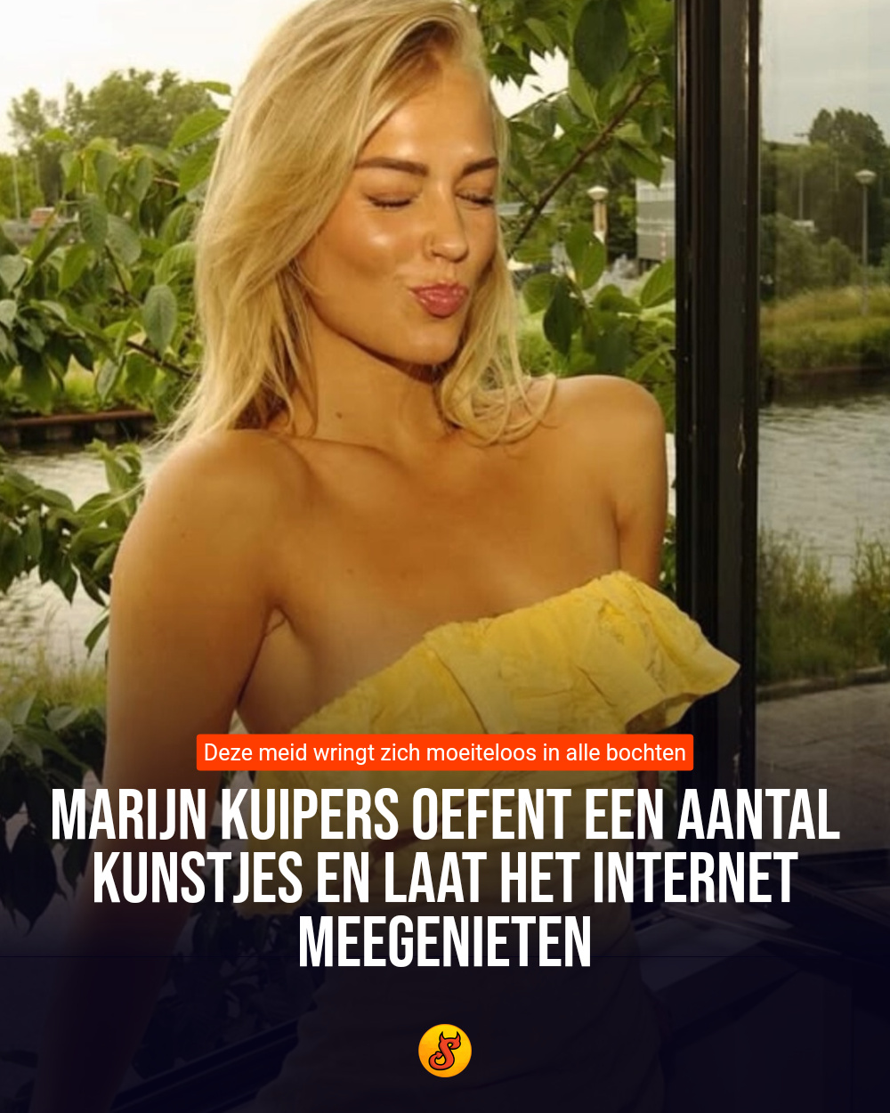 Marijn Kuipers oefent een aantal kunstjes en laat het internet meegenieten