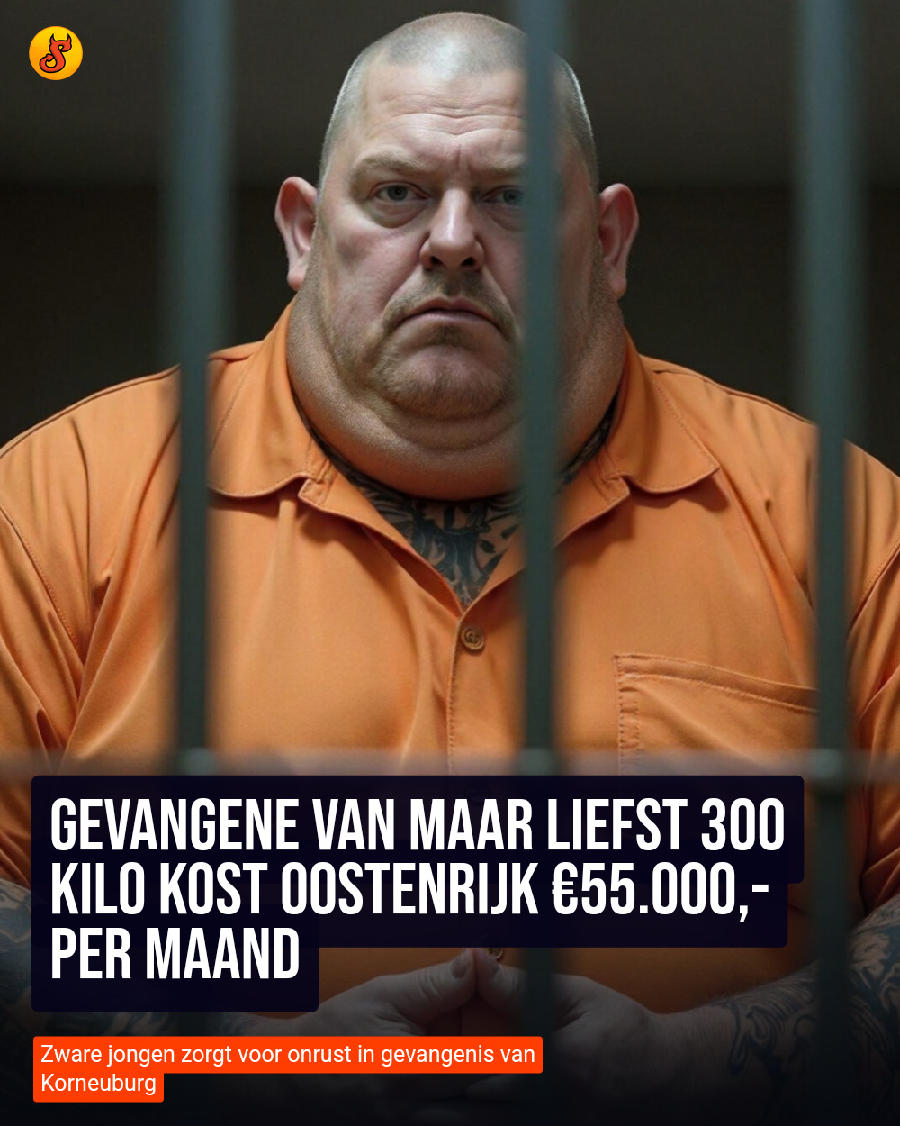 Gevangene van maar liefst 300 kilo kost Oostenrijk €55.000,- per maand