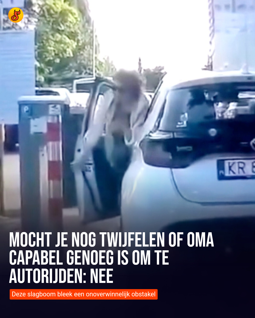 Mocht je nog twijfelen of oma capabel genoeg is om te autorijden: NEE