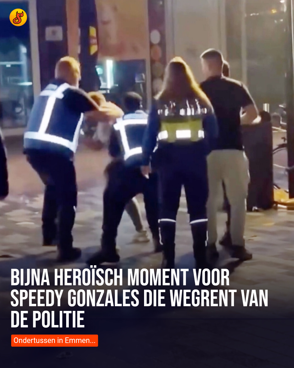 Bijna heroïsch moment voor Speedy Gonzales die wegrent van de politie