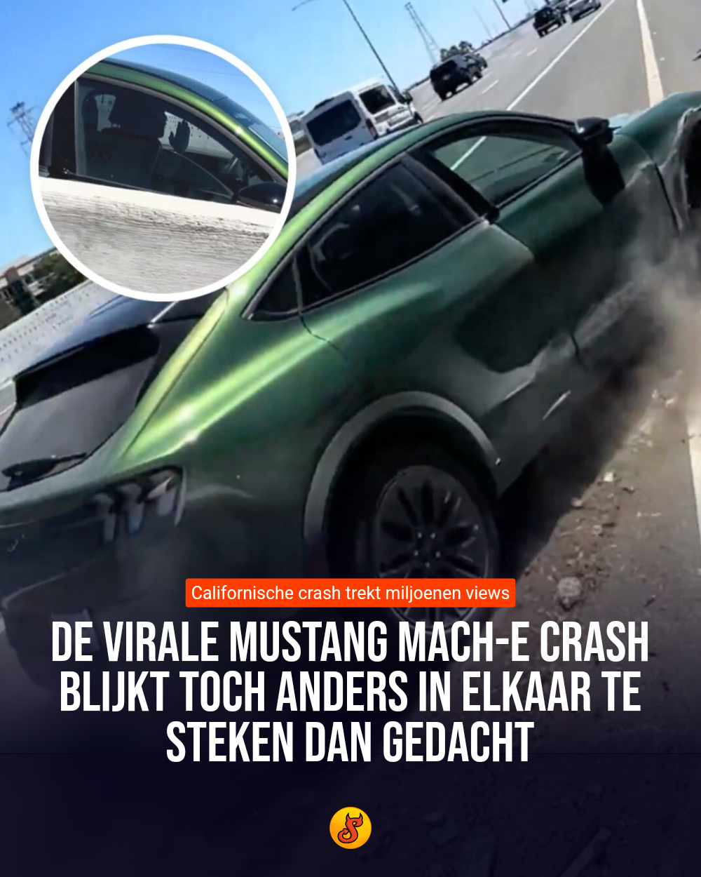 De virale Mustang Mach-E crash blijkt toch anders in elkaar te steken dan gedacht