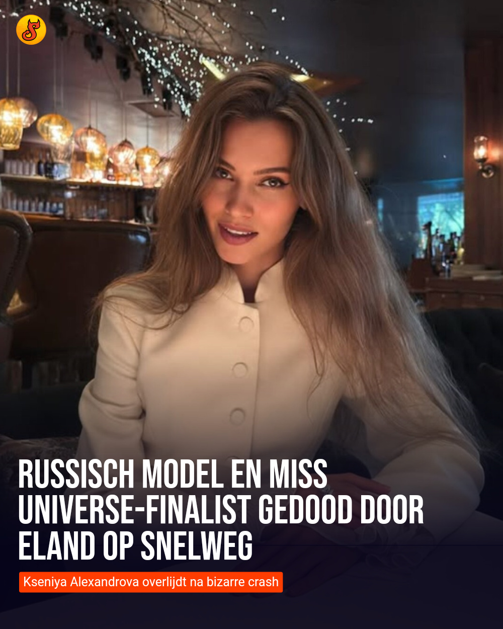 Russisch model en Miss Universe-finalist gedood door eland op snelweg