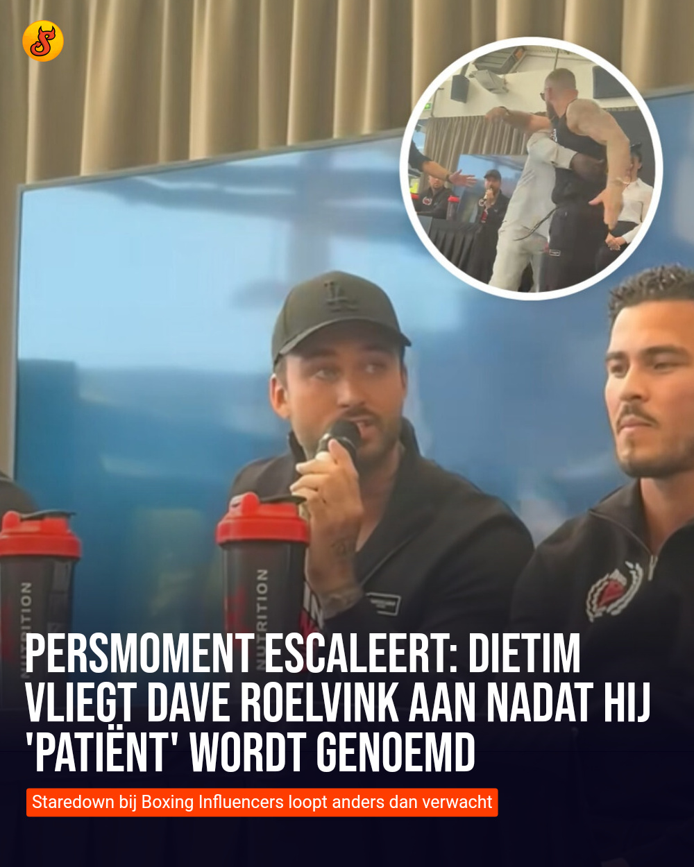 Persmoment escaleert: DieTim vliegt Dave Roelvink aan nadat hij 'patiënt' wordt genoemd