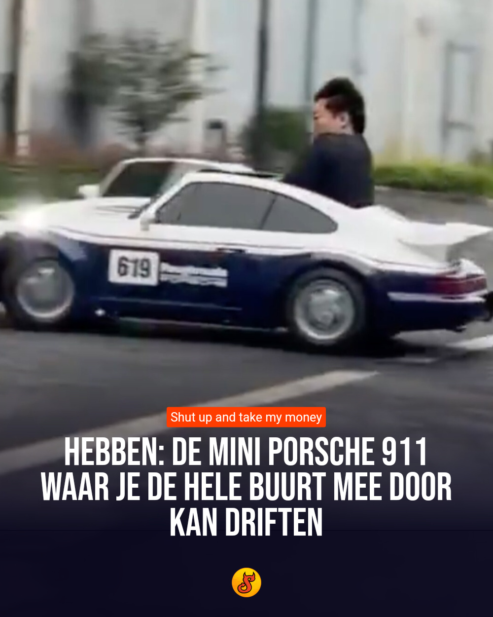 Hebben: De Mini Porsche 911 waar je de hele buurt mee door kan driften
