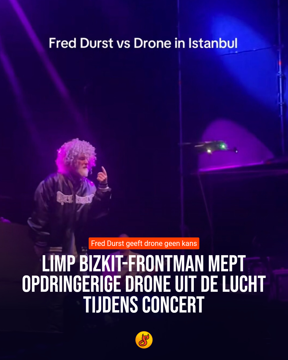 Limp Bizkit-frontman mept opdringerige drone uit de lucht tijdens concert
