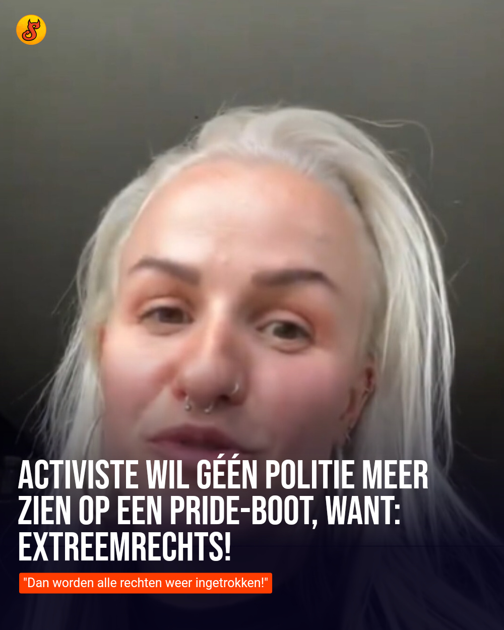 Activiste wil géén politie meer zien op een Pride-boot, want: extreemrechts!