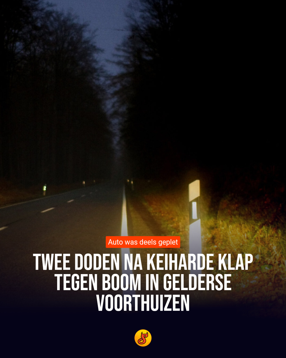 Twee doden na keiharde klap tegen boom in Gelderse Voorthuizen