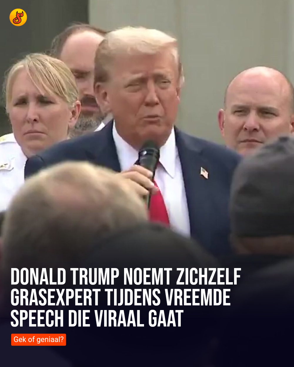 Donald Trump noemt zichzelf grasexpert tijdens vreemde speech die viraal gaat