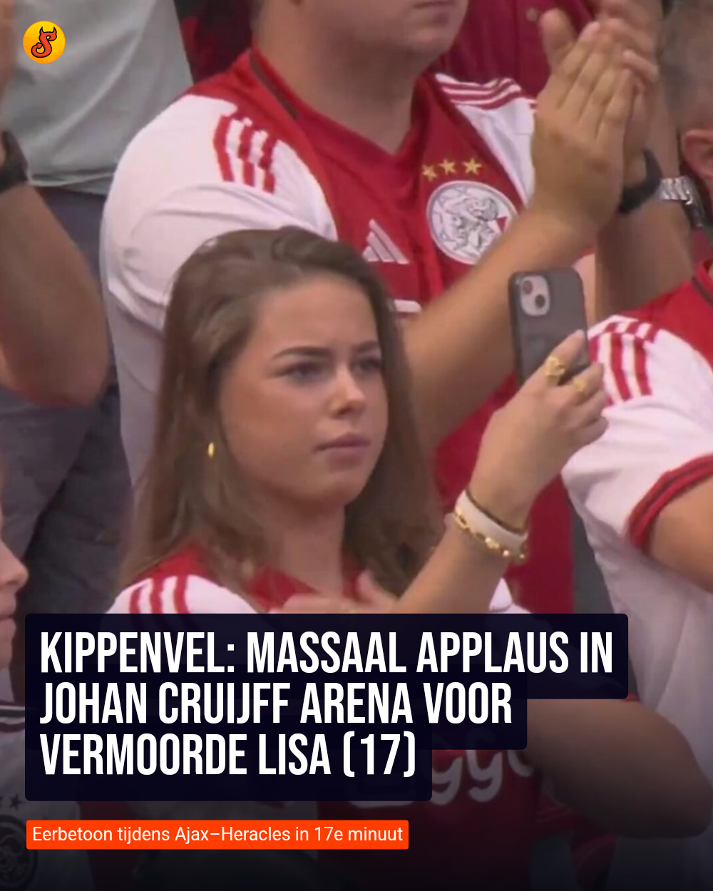 Kippenvel: Massaal applaus in Johan Cruijff ArenA voor vermoorde Lisa (17)