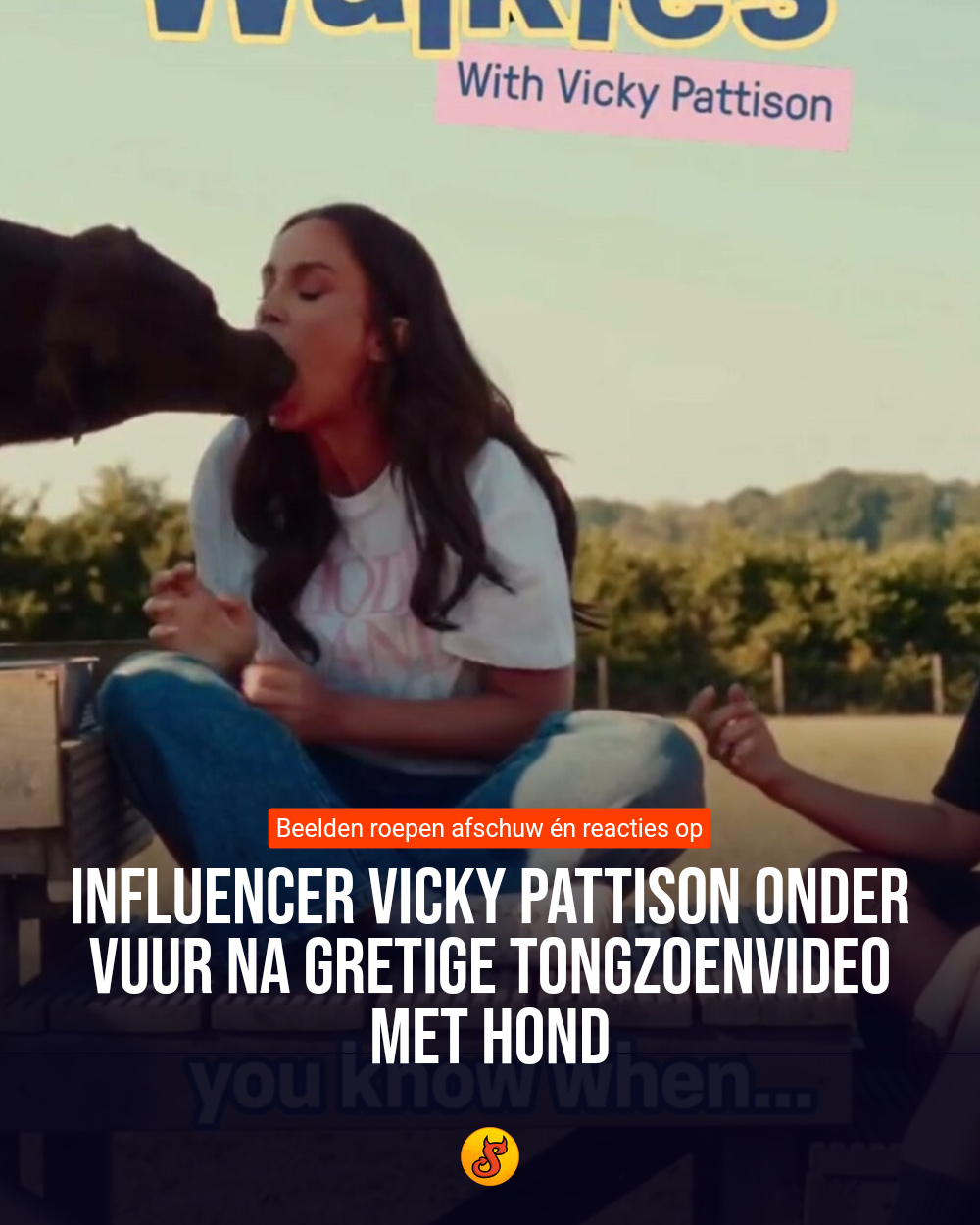 Influencer Vicky Pattison onder vuur na gretige tongzoenvideo met hond
