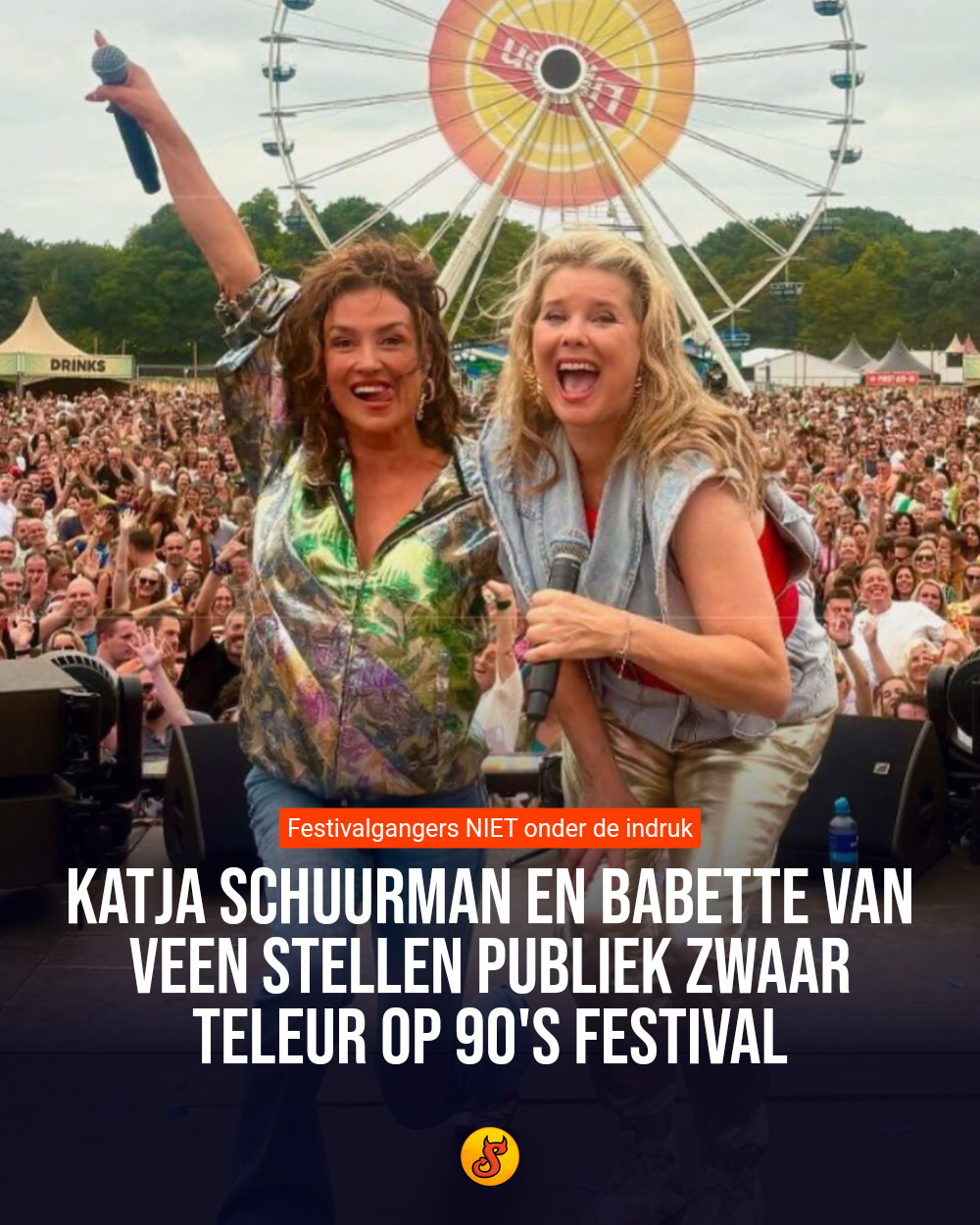 Katja Schuurman en Babette van Veen stellen publiek zwaar teleur op 90's festival