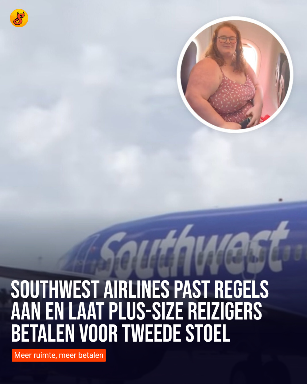 Southwest Airlines past regels aan en laat plus-size reizigers betalen voor tweede stoel
