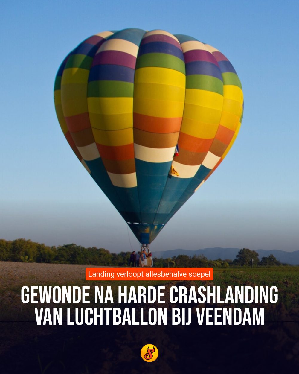 Gewonde na harde crashlanding van luchtballon bij Veendam