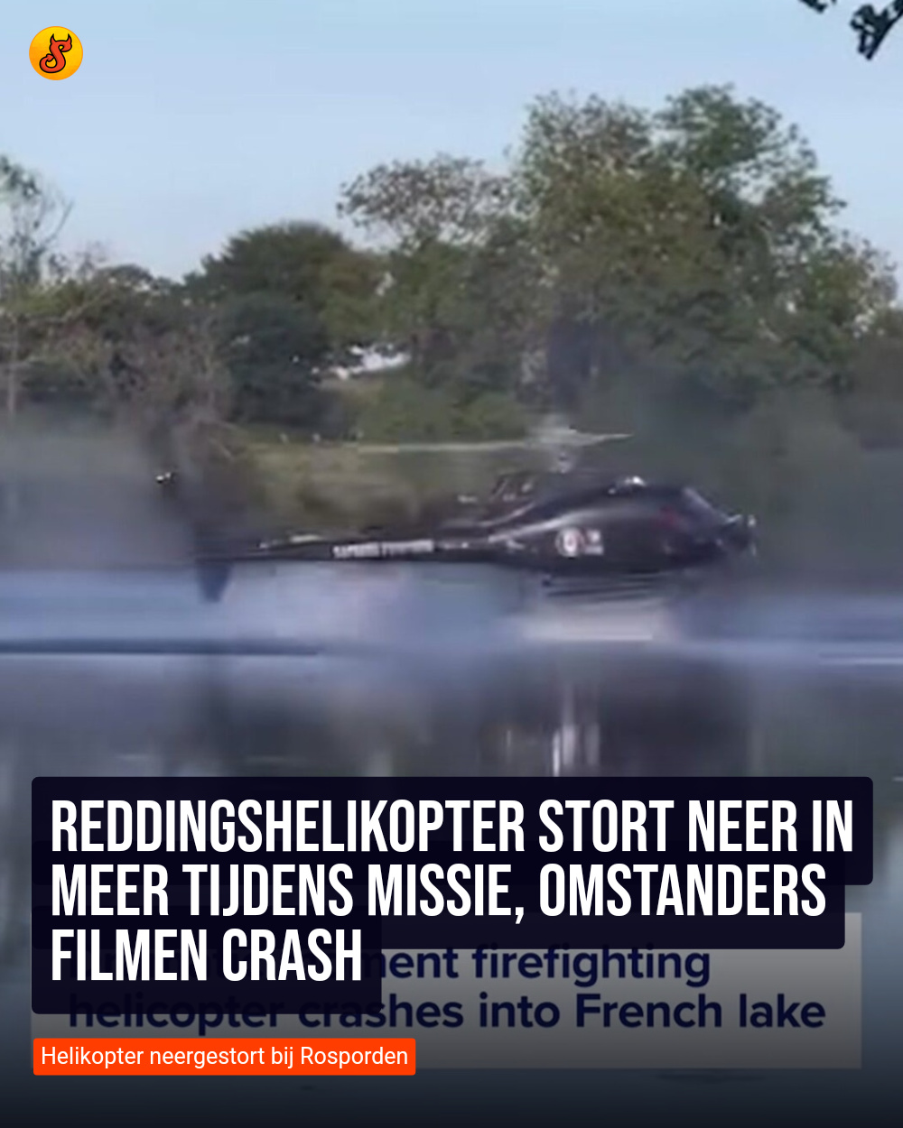 Reddingshelikopter stort neer in meer tijdens missie, omstanders filmen crash
