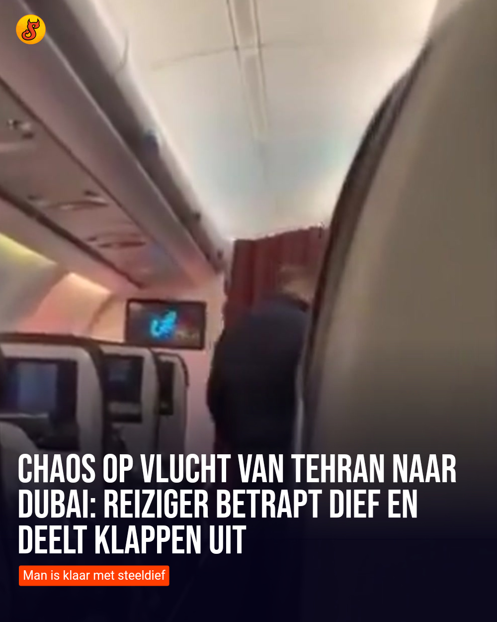 Chaos op vlucht van Tehran naar Dubai: Reiziger betrapt dief en deelt klappen uit