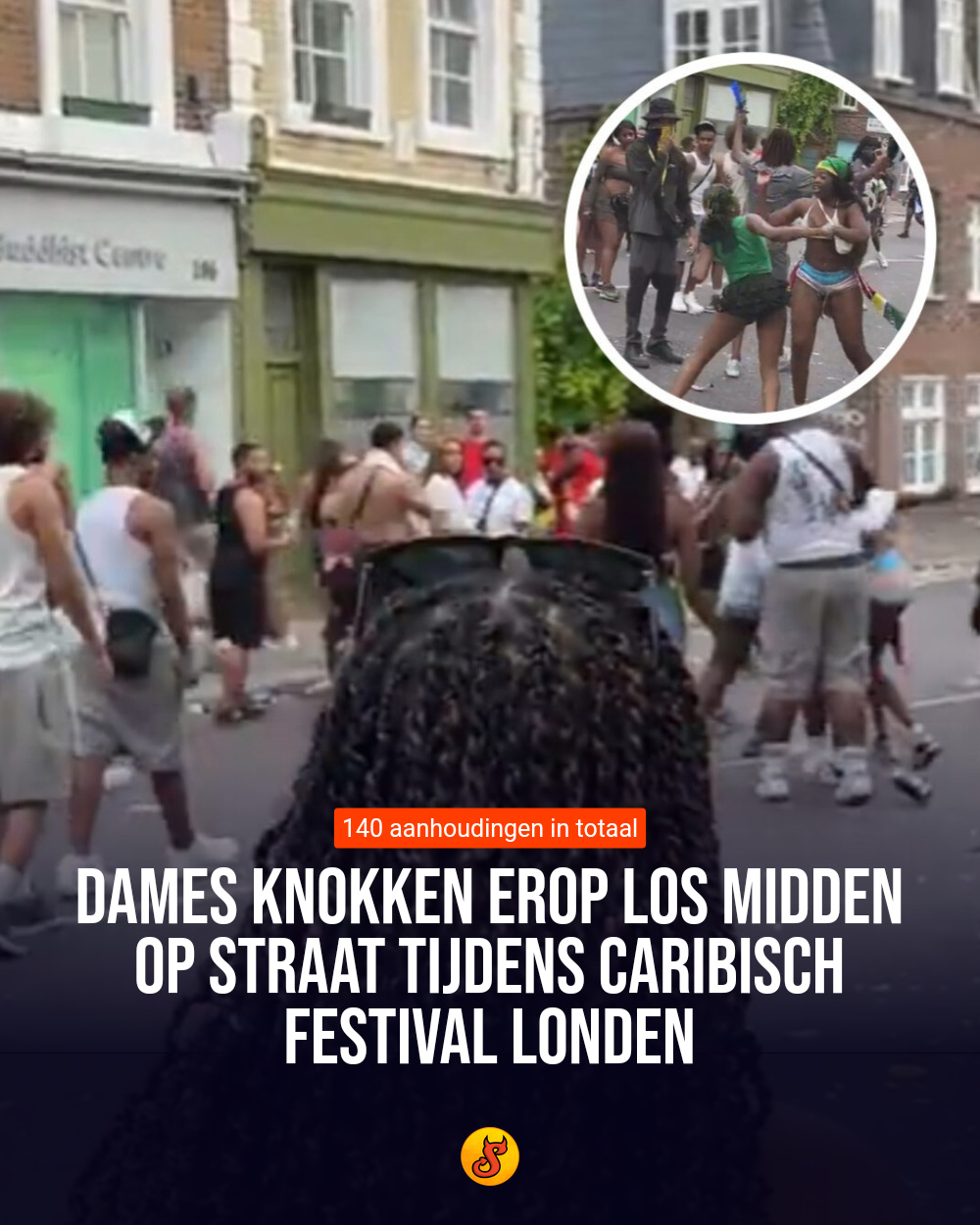Dames knokken erop los midden op straat tijdens Caribisch festival Londen