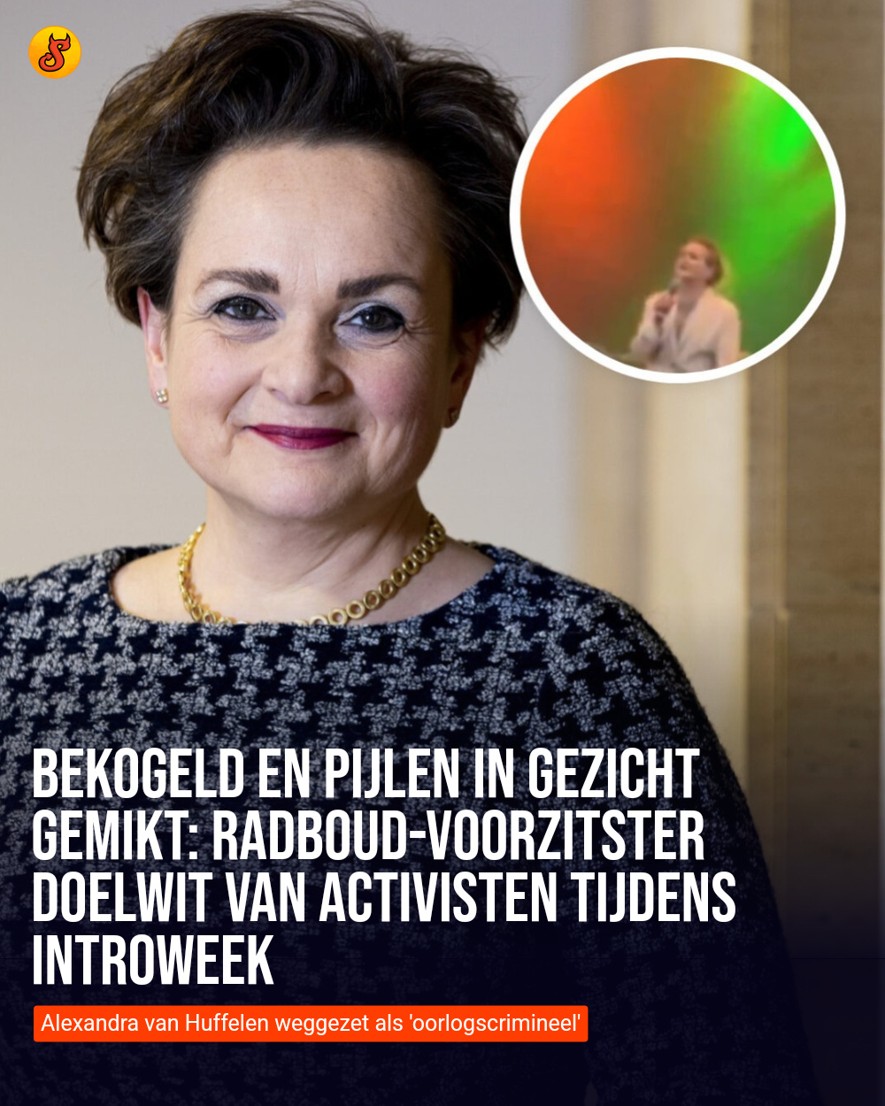 Bekogeld en pijlen in gezicht gemikt: Radboud-voorzitster doelwit van activisten tijdens introweek