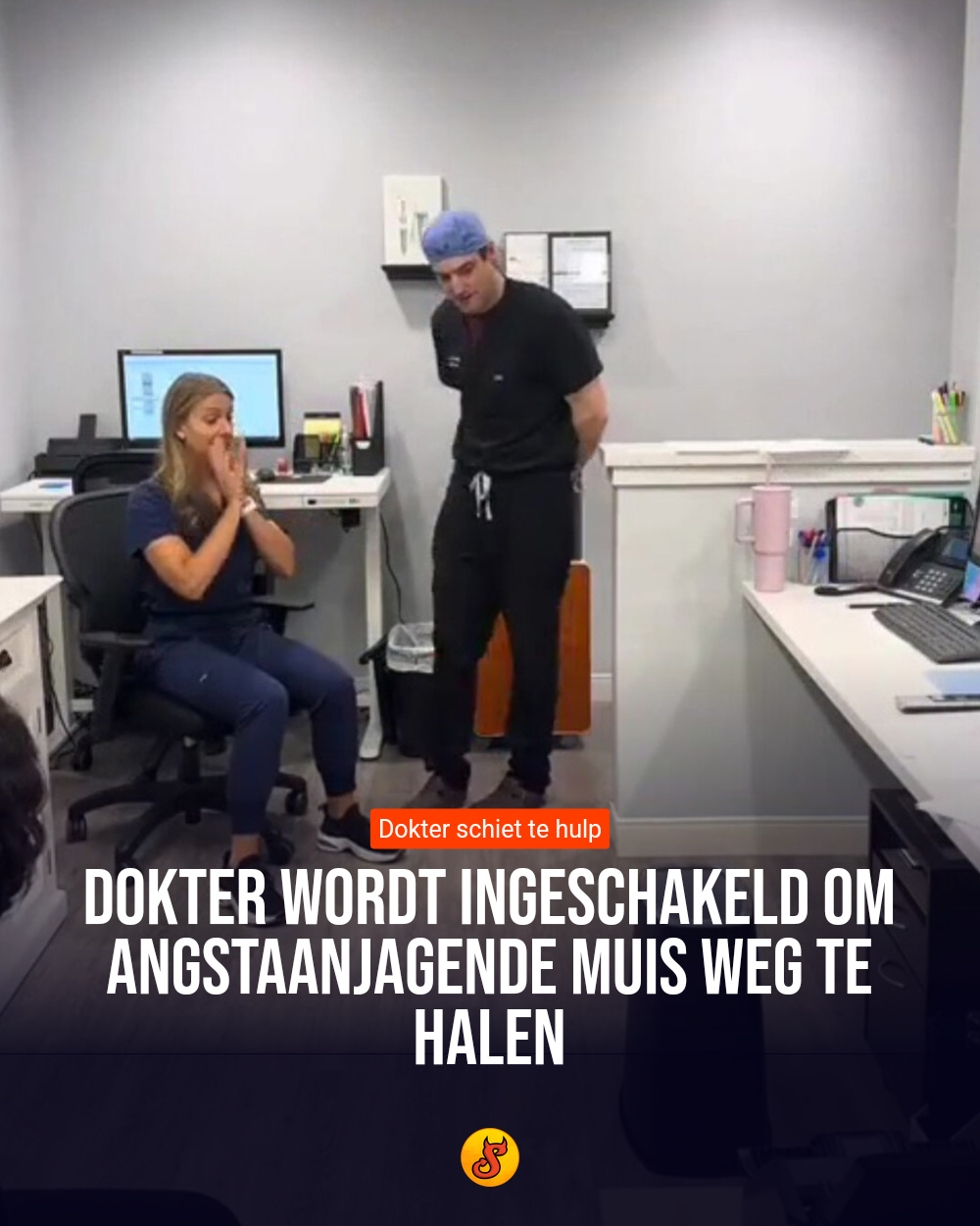 Dokter wordt ingeschakeld om angstaanjagende muis weg te halen