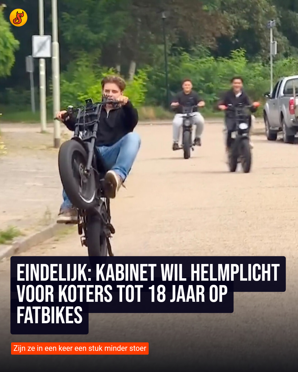 Eindelijk: Kabinet wil helmplicht voor koters tot 18 jaar op fatbikes