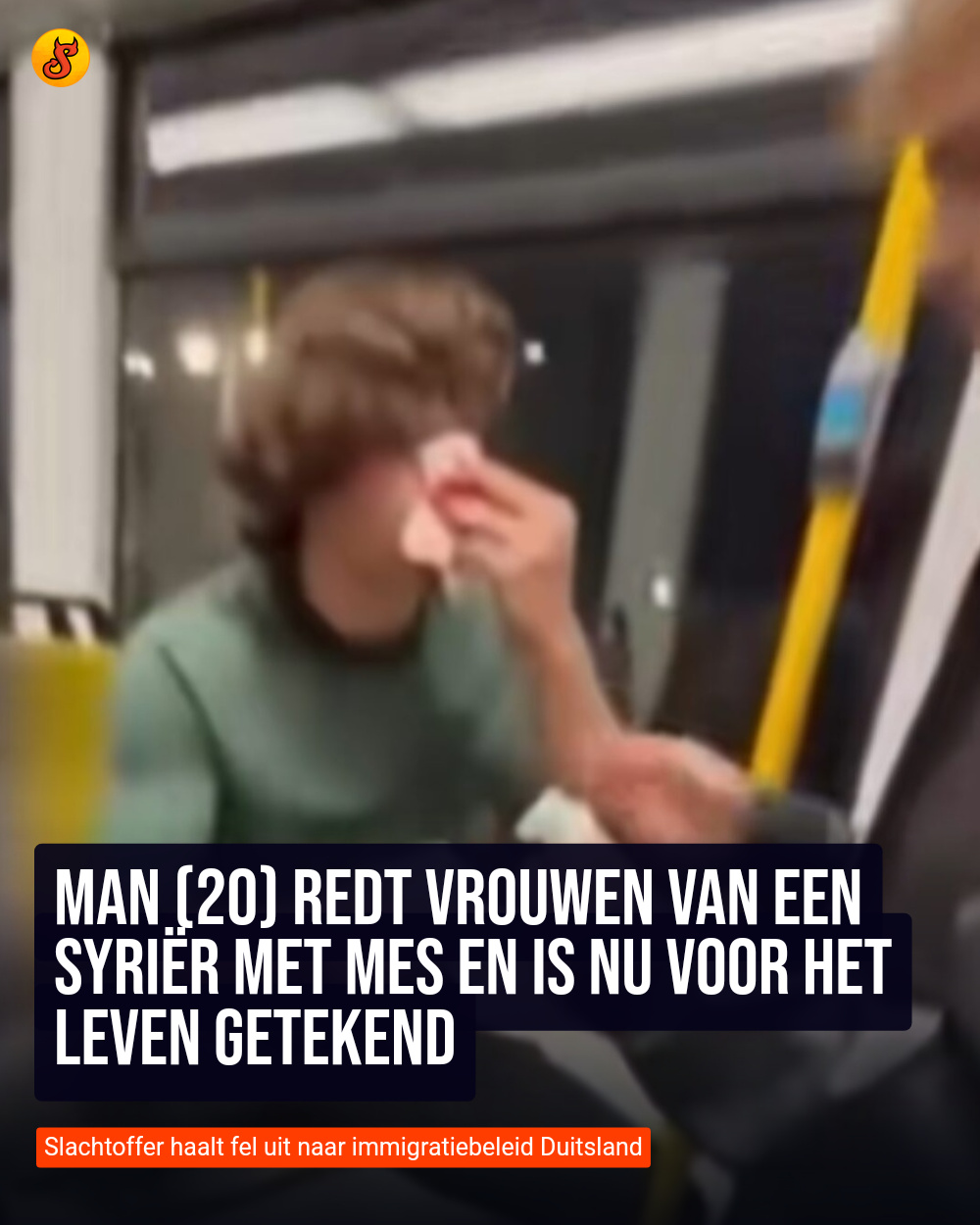 Man (20) redt vrouwen van een Syriër met mes en is nu voor het leven getekend