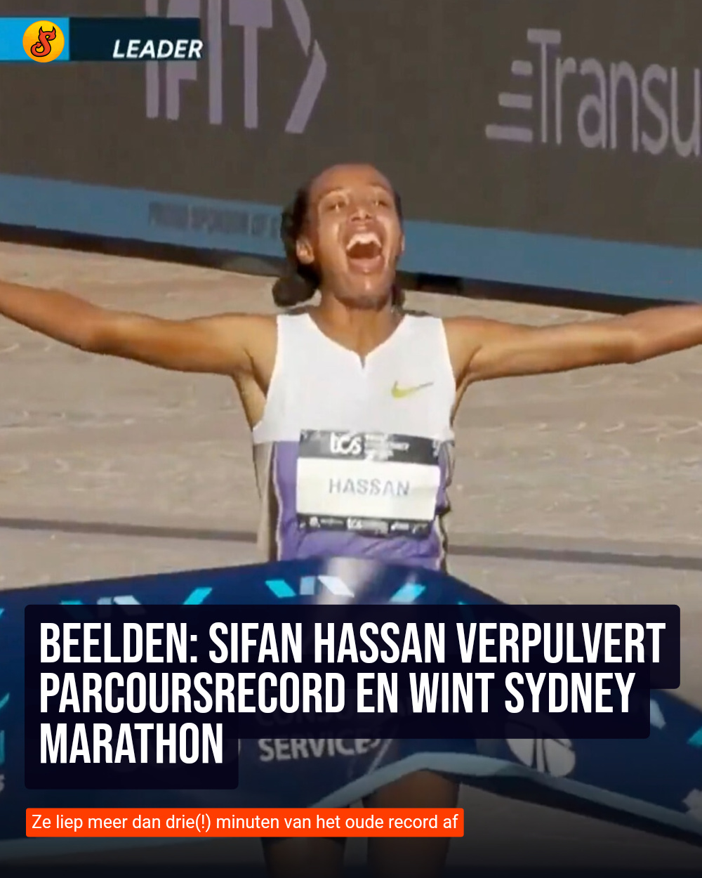 Beelden: Sifan Hassan verpulvert parcoursrecord en wint Sydney Marathon
